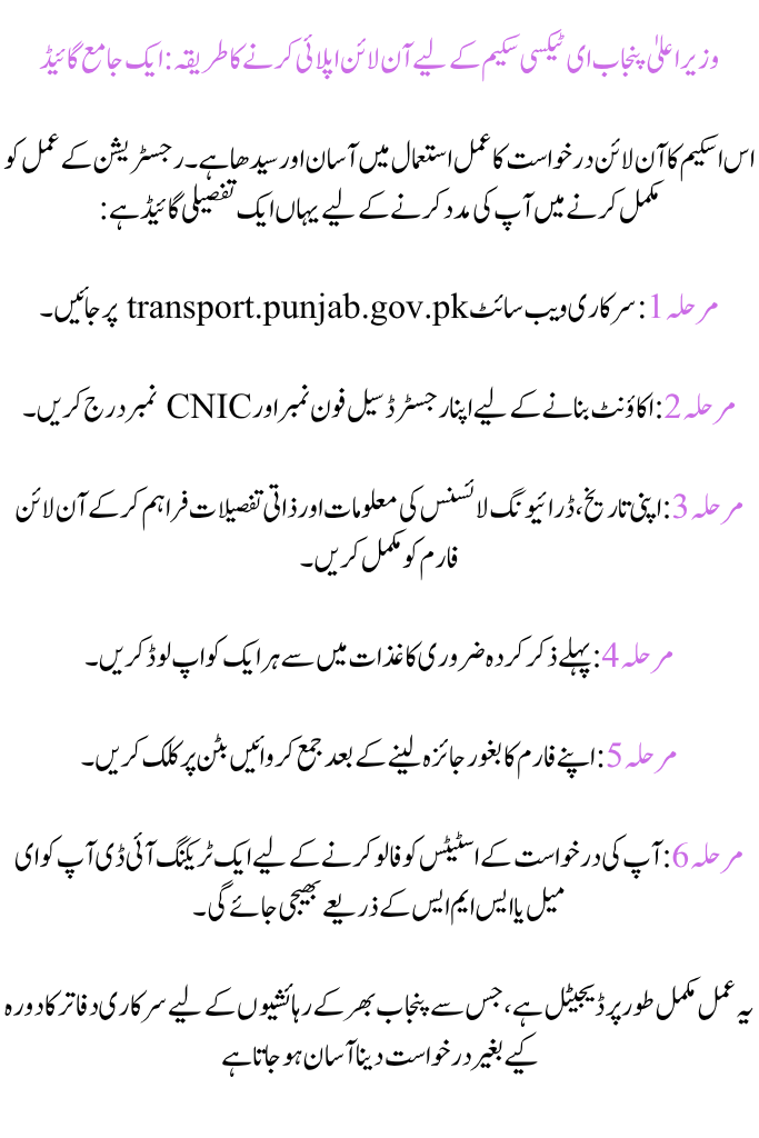 CM Punjab E-Taxi Scheme